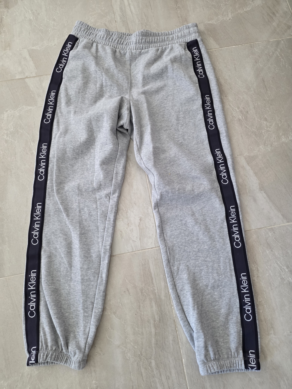 Calvin Klein Womens Large Gray Joggers Sweatpants Side Logo Tape Track Pants L
